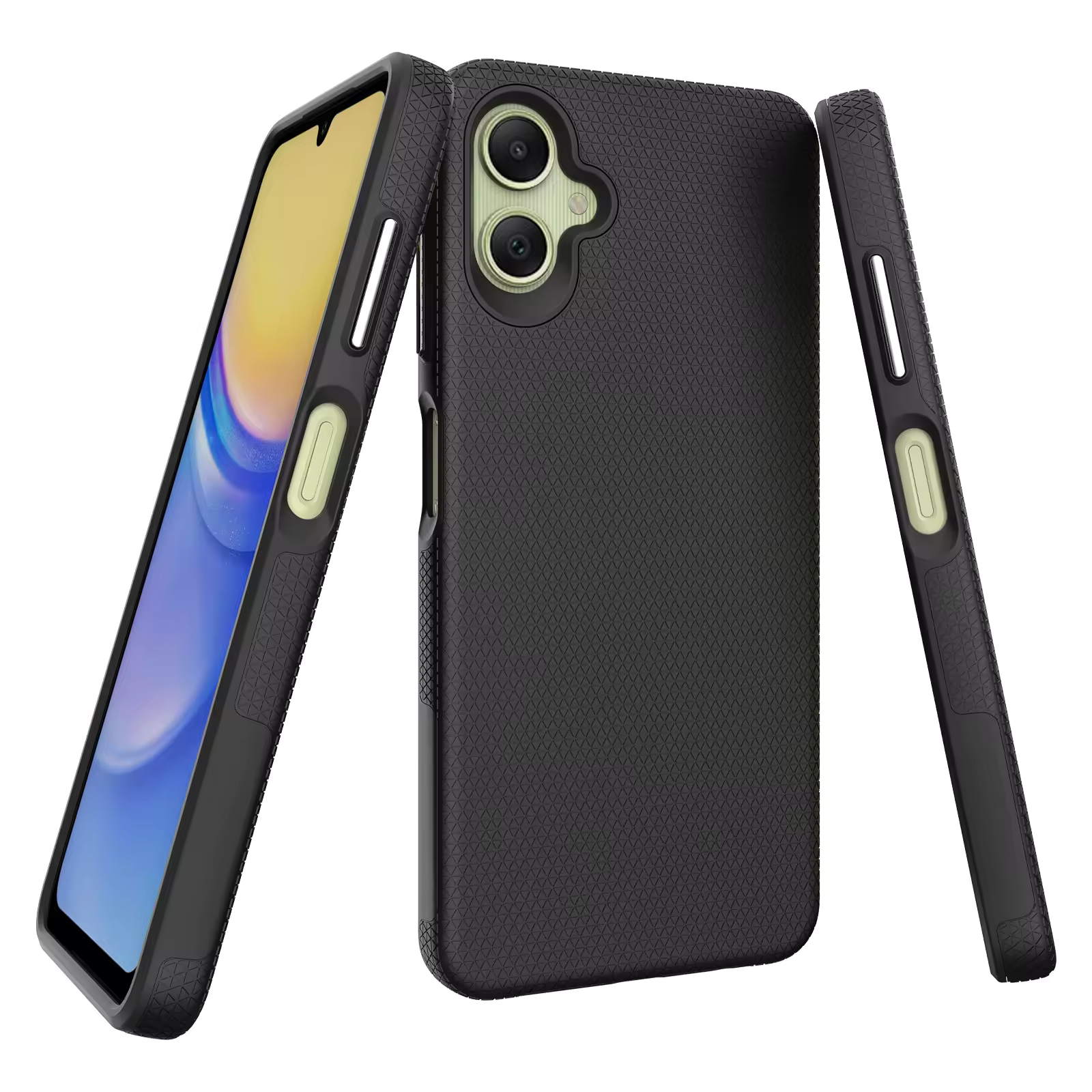 Triangle Shockproof Case With Anti Slip Grains for Samsung Galaxy A05 – Black